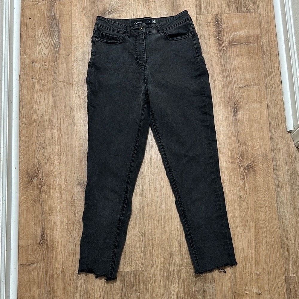 LONG TALL SALLY (LTS) | Women's Washed Gray Raw Hem Ankle Skinny‎ Jeans, Size 6T
